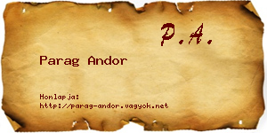 Parag Andor névjegykártya